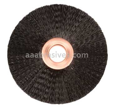 Weiler 29070 3" Small Diameter Nylon Wheel .010" Crimped Black Nylon Fill 1/2" Arbor Hole