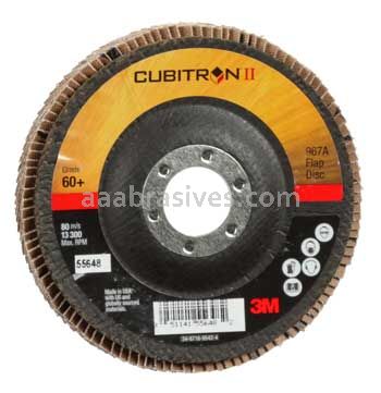 3M™ 7010292540 4-1/2 x 7/8 60+ Grit 967A T29 Giant Cubitron™ II Flap Disc