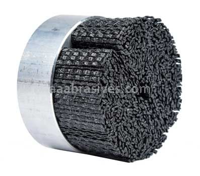Weiler 86014 Burr-Rx 3" Maximum Density Miniature Disc Brush 80CG Crimped Rectangular Fill