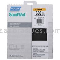 Norton 9 x 11 600-B Norton SandWet JobPack* T280 Sheets