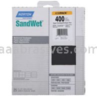 Norton 9 x 11 400 Grit B-weight Norton SandWet T280 JobPack Sanding Sheets