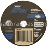 Norton 3 x 1/16 x 3/8 Metal 5 pack - 5 packs per case D Sides Reinforced Type 01 Straight Wheels