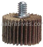 2 x 1 x 1/4-20 240 Merit Super Finish Mini Grind-O-Flex Small Diameter Flap Wheels With 1/4"-20 Threaded Mandrel