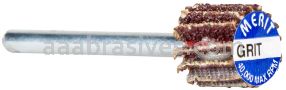 Merit Abrasives 08834137473 3/8 x 3/8 x 1/8 Small Diameter Flap Wheels With 1/8" Steel Shank 180 Grit Merit Aluminum Oxide