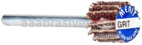 Merit Abrasives 08834137475 3/8 x 3/8 x 1/8 Small Diameter Flap Wheels With 1/8" Steel Shank 320 Grit Merit Aluminum Oxide