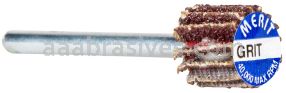 Merit Abrasives 08834137480 5/8 x 5/8 x 1/8 Small Diameter Flap Wheels With 1/8" Steel Shank 60 Grit Merit Aluminum Oxide