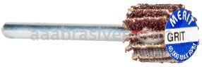 Merit Abrasives 08834137483 5/8 x 5/8 x 1/8 Small Diameter Flap Wheels With 1/8" Steel Shank 180 Grit Merit Aluminum Oxide