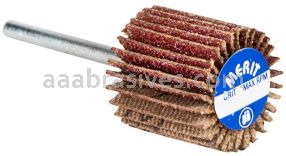 Merit Abrasives 08834137491 1-3/16 x 1/8 x 1/8 Small Diameter Flap Wheels With 1/8" Steel Shank 80 Grit Merit Aluminum Oxide