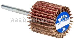 Merit Abrasives 08834137501 1-3/16 x 3/16 x 1/8 Small Diameter Flap Wheels With 1/8" Steel Shank 80 Grit Merit Aluminum Oxide