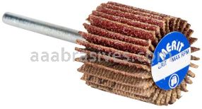 Merit Abrasives 08834137503 1-3/16 x 3/16 x 1/8   Small Diameter Flap Wheels With 1/8" Steel Shank 180 Grit Merit Aluminum Oxide