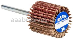 Merit Abrasives 08834137513 1-3/16 x 3/8 x 1/8 Small Diameter Flap Wheels With 1/8" Steel Shank 180 Grit Merit Aluminum Oxide
