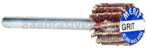 Merit Abrasives 08834137542 5/8 x 3/4 x 1/8 Small Diameter Flap Wheels With 1/8" Steel Shank 120 Grit Merit Aluminum Oxide