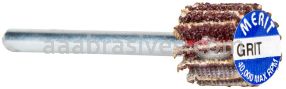 Merit Abrasives 08834137545 5/8 x 3/4 x 1/8 Small Diameter Flap Wheels With 1/8" Steel Shank 320 Grit Merit Aluminum Oxide
