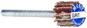 Merit Abrasives 08834137572 3/4 x 1/2 x 1/8   Small Diameter Flap Wheels With 1/8" Steel Shank 120 Grit Merit Aluminum Oxide