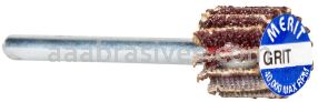 Merit Abrasives 08834137573 3/4 x 1/2 x 1/8 Small Diameter Flap Wheels With 1/8" Steel Shank 180 Grit Merit Aluminum Oxide