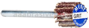 Merit Abrasives 08834137574 3/4 x 1/2 x 1/8 Small Diameter Flap Wheels With 1/8" Steel Shank 240 Grit Merit Aluminum Oxide