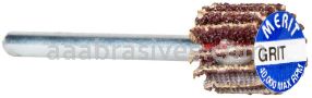 Merit Abrasives 08834137575 3/4 x 1/2 x 1/8   Small Diameter Flap Wheels With 1/8" Steel Shank 320 Grit Merit Aluminum Oxide