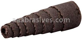 1/2 x 1 x 1/8 180 Grit Merit A/O Full-Tapered Spiral Rolls