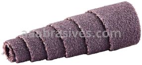 1/2 x 1-1/2 x 1/8 120 Grit Merit A/O Full-Tapered Spiral Rolls