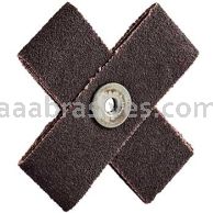 3 x 3 x 1 80 1/4-20 Merit Aluminum Oxide (8 Ply) Cross Pads