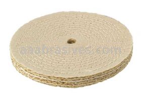 Unmounted Buffing Wheel 6" Dia.  1/2" Arbor Hole 11 Ply Spiral Sewn 156-S Sisal Tan