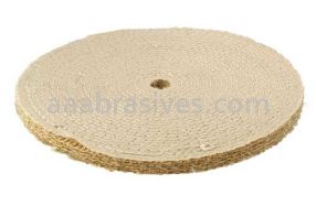 Unmounted Buffing Wheel 10" Dia.  3/4" Arbor Hole 11 Ply Spiral Sewn 158-10S Sisal Tan