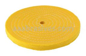 Unmounted Buffing Wheel 10" Dia.  3/4" Arbor Hole 50 Ply Spiral Sewn 158-10Y Treated Yellow