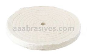 Unmounted Buffing Wheel 8" Dia.  5/8" Arbor Hole 50 Ply Spiral Sewn 158-HB Cotton White