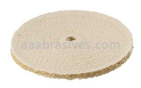 Unmounted Buffing Wheel 8" Dia.  5/8" Arbor Hole 11 Ply Spiral Sewn 158-S Sisal Tan