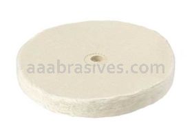 Unmounted Buffing Wheel 6" Dia.  1/2" Arbor Hole 40 Ply Single Stitched 162-6 Cotton White