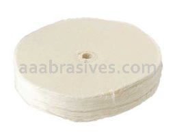 Unmounted Buffing Wheel 8" Dia.  5/8" Arbor Hole 80 Ply Single Stitched 162-880 Cotton White