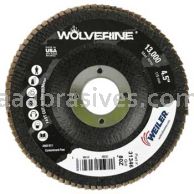 Weiler 31346 - 4-1/2" 80Z 7/8" A.H. Wolverine Abrasive Flap Disc Angled Phenolic Backing - 012382313463