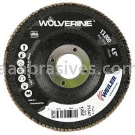 Weiler 31347 - 4-1/2" 120Z 7/8" A.H. Wolverine Abrasive Flap Disc Angled Phenolic Backing - 012382313470