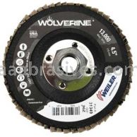 Weiler 31349 - 4-1/2" 36Z 5/8"-11 A.H. Wolverine Abrasive Flap Disc Angled Phenolic Backing - 012382313494