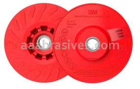 3M&trade; 4-1/2” Red Back-up Pad Ribbed Extra Hard Disc 88655