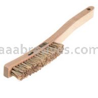 Osborn Long Curved Handle Platers Brush 4 X 18 Rows Tan Polypro #54045