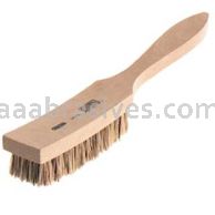 Osborn Long Curved Handle Platers Brush 6 X 17 Rows Brown Palmyra/White Tampico #54046