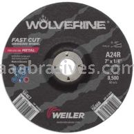 Weiler 56469 - 9" x 1/4" x 7/8" A.H. A24R Type 27 Grinding Wheel - 012382564698