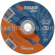 Weiler 58064 6 x 1/8 x 7/8 A.H. Z30T TIGER ZIRC Type 27 Cut/Grind Combo Wheel - 012382580643