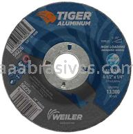 Weiler 58225 - 4-1/2" x 1/4" x 7/8" T27 ALU24R Tiger Aluminum Grinding Wheel