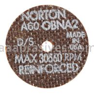 Norton 2 x .060 x 1/8 A60-OBNA2 D Sides Reinforced Type 01 Straight Wheels