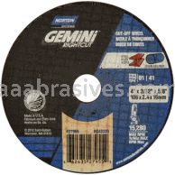 Norton 4 x 3/32 x 5/8 Gemini RightCut D Sides Reinforced Type 01 Straight Wheels