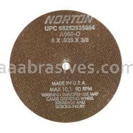 Norton 6 x .035 x 3/8 A60-OBNA2 D Sides Reinforced Type 01 Straight Wheels