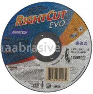 Norton 4-1/2x3/64x7/8/RightCut EVO/D Sides Reinforced/Type 01 Straight Wheels