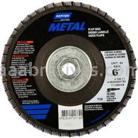 Merit Abrasives 66254491779 6 x 5/8-11 40 Grit ZircMerit Metal Type 29 Flap Discs