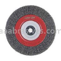 Norton 8 x .014 X 1/2-2 AH Crimped Medium Face Wire Wheel Brush Carbon Bristles 0.014" Wire
