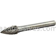 Norton 69957308025 SG3 Tree with Taper 3/8 x 3/4 x 2-1/2 Double Cut Burrs