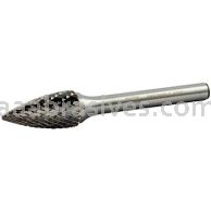 Norton 69957308026 SG5 Tree with Taper 1/2 x 1 x 2-3/4 Double Cut Burrs