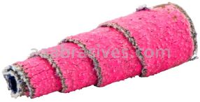 Norton 69957339791 1 x 1-1/2 x 1/8 80 Grit Ceramic Alumina Pink R928 Full-Tapered Spiral Roll