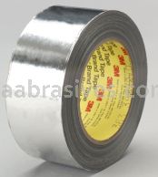 3M&trade; 7000001220 High Temperature Aluminum Foil Glass Cloth Tape 363 Silver 18 in x 36 yd 7.3 mil